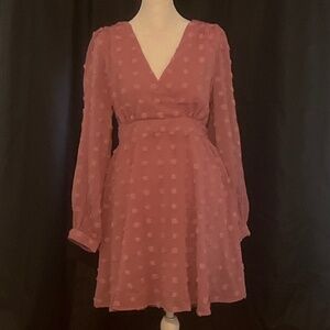 Lulus Dress Pink Polka Dot Pattern Size Large